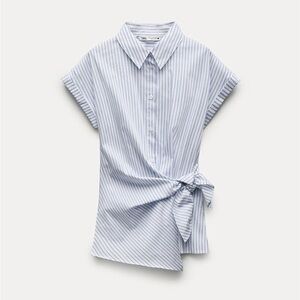 ZW COLLECTION POPLIN SHIRT WITH KNOT DETAIL